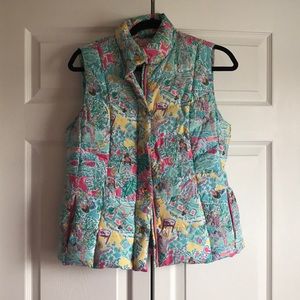 Lilly Pulitzer patterned puffer vest